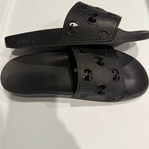 Gucci Black Logo Slides